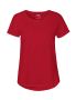 T-shirt med upprullad ärm för damer Röd