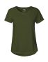 T-shirt med upprullad ärm för damer Mörkgrön