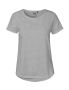 T-shirt med upprullad ärm för damer Grå