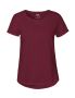 T-shirt med upprullad ärm för damer Mörkröd