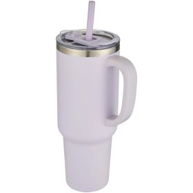 Sydney dubbelväggig RCS-certifierad vakuumisolerad kopparmugg med sugrör, 1 200 ml Lila