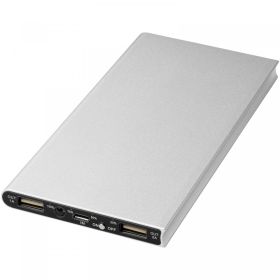 Plate 8 000 mAh powerbank i aluminium Silver