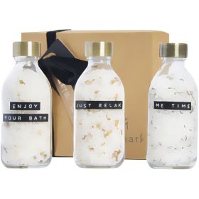 Wellmark Just Relax 3-delad presentförpackning med badsalt, 200 ml Transparent