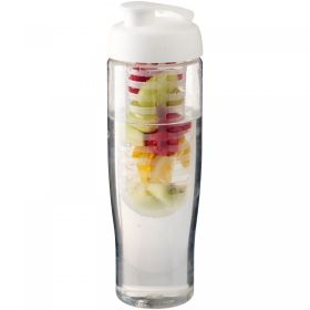 H2O Active® Tempo 700 ml sportflaska med uppfällbart lock och fruktbehållare Vit