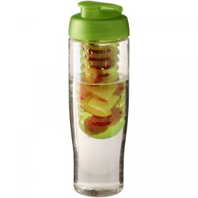 H2O Active® Tempo 700 ml sportflaska med uppfällbart lock och fruktbehållare Lime