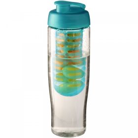 H2O Active® Tempo 700 ml sportflaska med uppfällbart lock och fruktbehållare Turkos