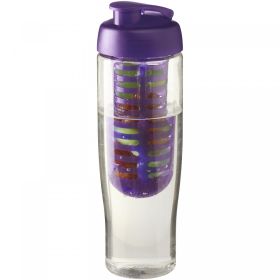 H2O Active® Tempo 700 ml sportflaska med uppfällbart lock och fruktbehållare Lila