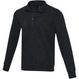 Tin unisex Aware™ tröja med kvartsdragkedja av återvunnet material Marinblå