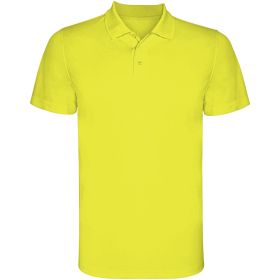 Monzha kortärmad sportpikétröja för barn Fluor Yellow