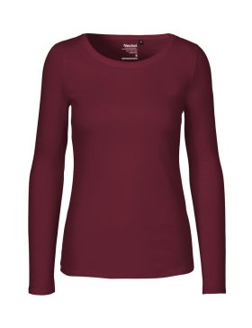 Långärmad T-shirt dam Bordeaux