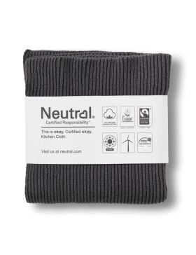 Ribbstickad köksduk (paket med 2 stycken) Charcoal