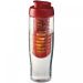 H2O Active® Tempo 700 ml sportflaska med uppfällbart lock och fruktbehållare Transparent