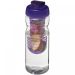 H2O Active® Base 650 ml sportflaska med uppfällbart lock och fruktbehållare Transparent