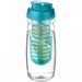 H2O Active® Pulse 600 ml sportflaska med uppfällbart lock och fruktkolv Transparent Transparent