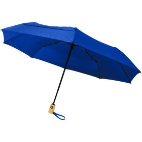 Bo 21" hopfällbart automatiskt paraply i återvunnen PET Blå